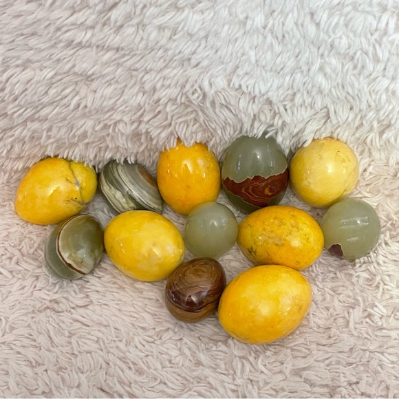 Accents Set Of 12 Different Sizes And Types Alabaster Eggs Poshmark